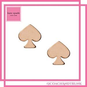 NWT KATE SPADE Signature Spade Rose Gold Stud Earrings KS Pink Dust Bag Included
